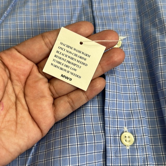 Ralph Lauren Men’s XLarge Custom Fit Blue White Long Sleeve Button Down NWOT - Picture 7 of 9